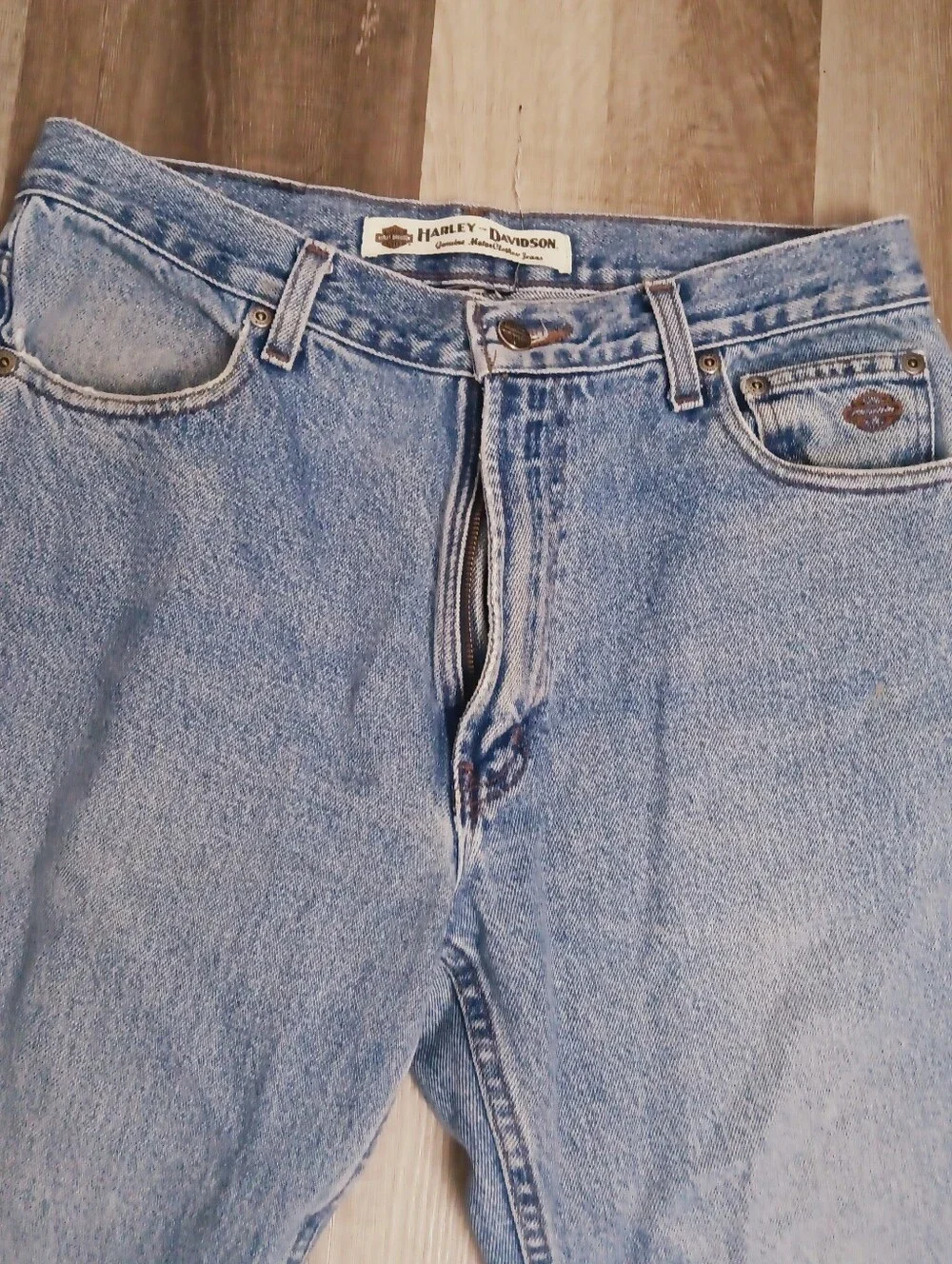 Light Blue Vintage Harley Davidson Men's Size 33-30Denim Jeans - Two Pair